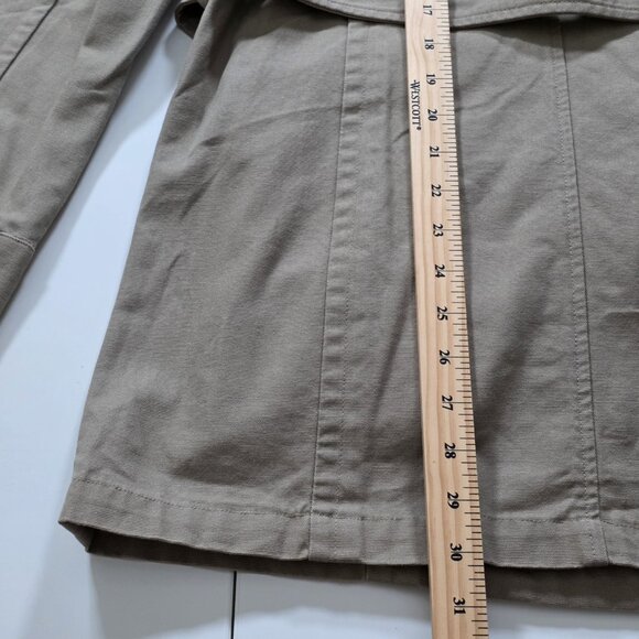 Zara Trench Coat Women M Beige Twill Pockets Belt Buttons Removable Liner Preppy - Picture 8 of 16